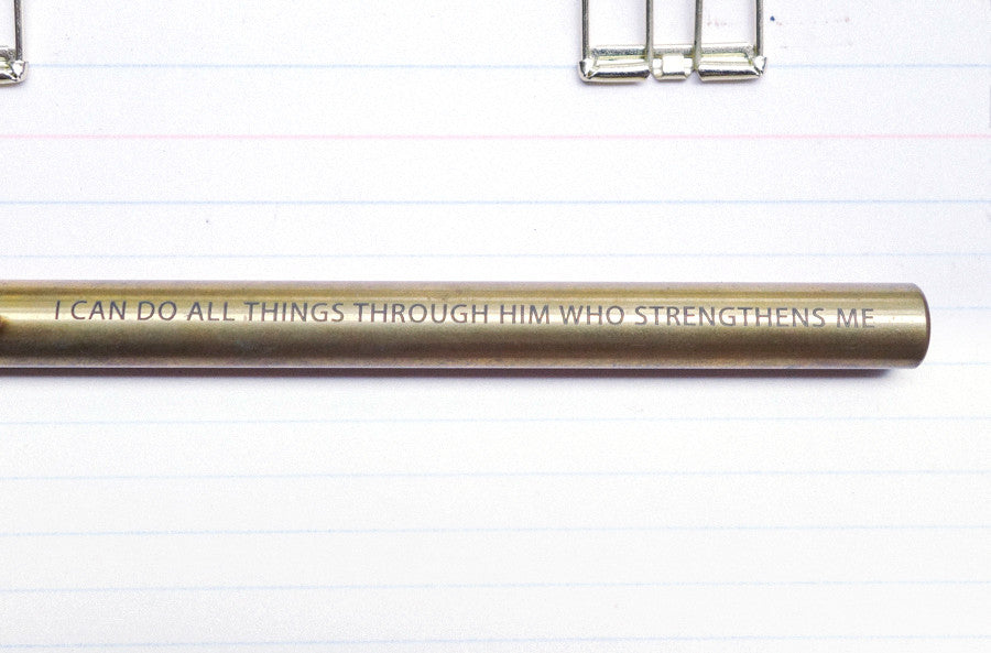 I can do all things through him who strengthens me {Brass Pen} - Brass Pen by The Commandment, The Commandment Co , Singapore Christian gifts shop