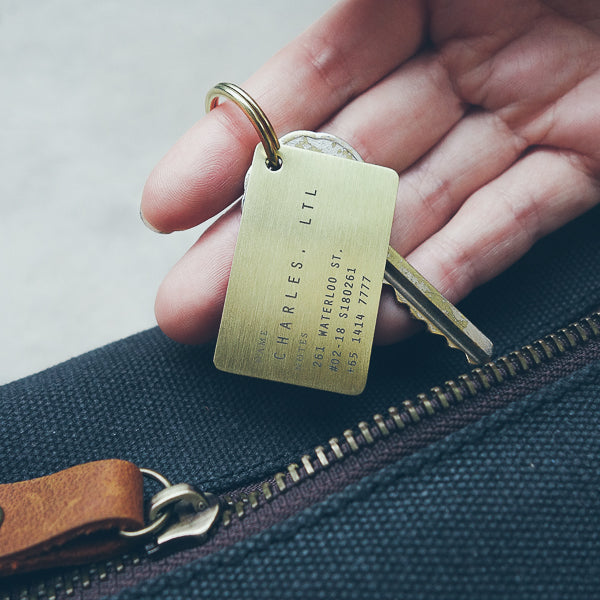 Classic Plate Brass Keychain - Keychain by The Commandment, The Commandment Co , Singapore Christian gifts shop