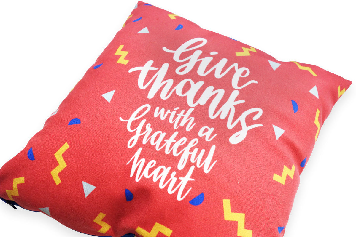 Give Thanks with a Grateful Heart {Cushion Cover} - Cushion Covers by The Commandment, The Commandment Co , Singapore Christian gifts shop