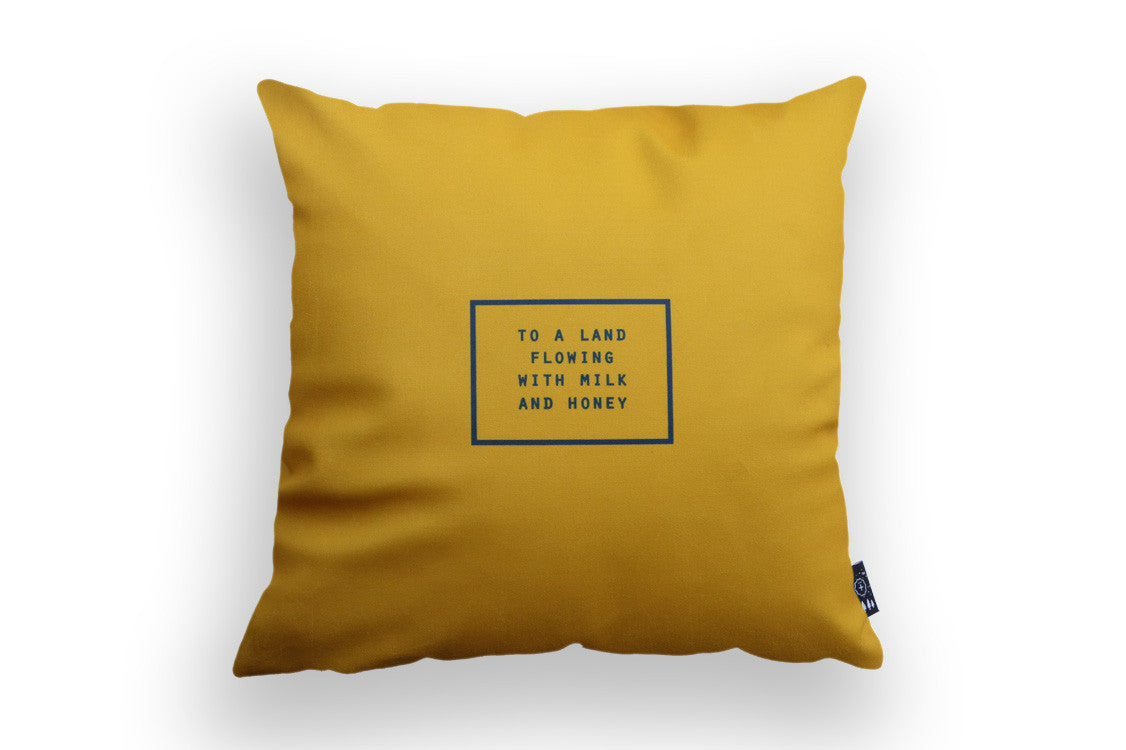 To A Land Flowing With Milk And Honey {Cushion Cover} - Cushion Covers by The Commandment Co, The Commandment Co , Singapore Christian gifts shop