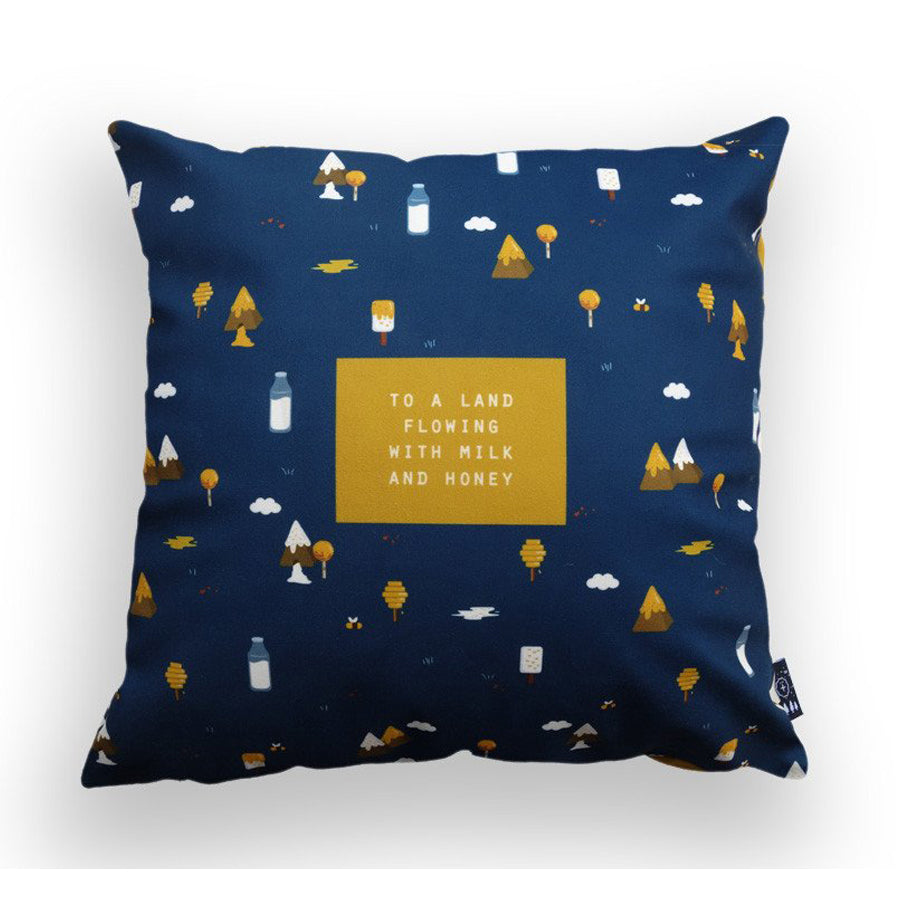 To A Land Flowing With Milk And Honey {Cushion Cover} - Cushion Covers by The Commandment Co, The Commandment Co , Singapore Christian gifts shop
