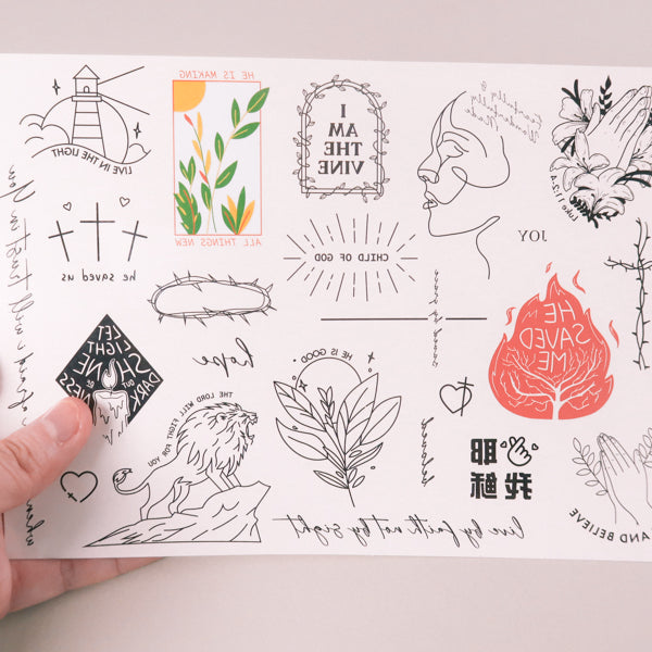 Temporary Tattoos Sheet - Tattoo by The Commandment Co, The Commandment Co , Singapore Christian gifts shop