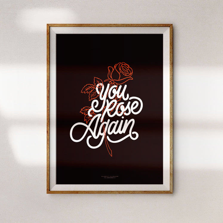 Scripture wall art poster design You Rose Again