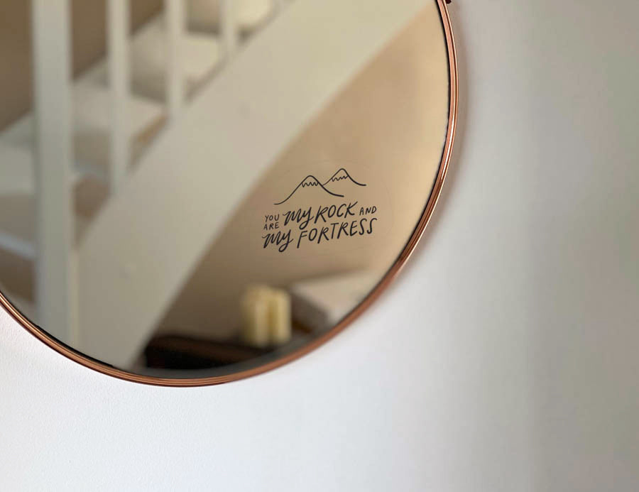 My Rock My Fortress {Mirror Decal Sticker} - Decal by The Commandment Co, The Commandment Co , Singapore Christian gifts shop