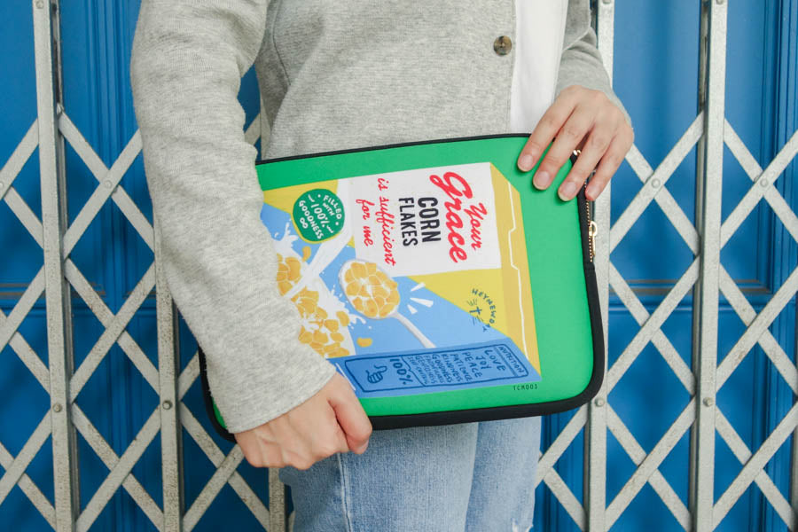 Grace Cereal | Laptop Sleeve {LOVE SUPERMARKET} - Laptop Sleeve by The Commandment Co, The Commandment Co , Singapore Christian gifts shop