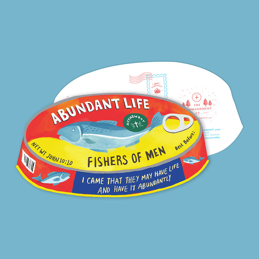 Abundant Life Canned Fish {LOVE SUPERMARKET Card} - Cards by The Commandment Co, The Commandment Co , Singapore Christian gifts shop