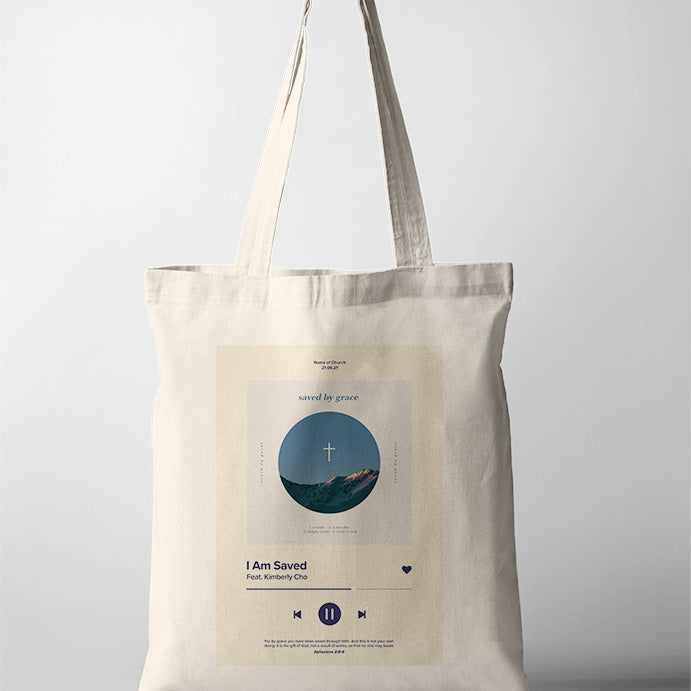 I Am Baptised Song Playlist Tote Bag {Customisable} - tote bag by The Commandment Co, The Commandment Co , Singapore Christian gifts shop