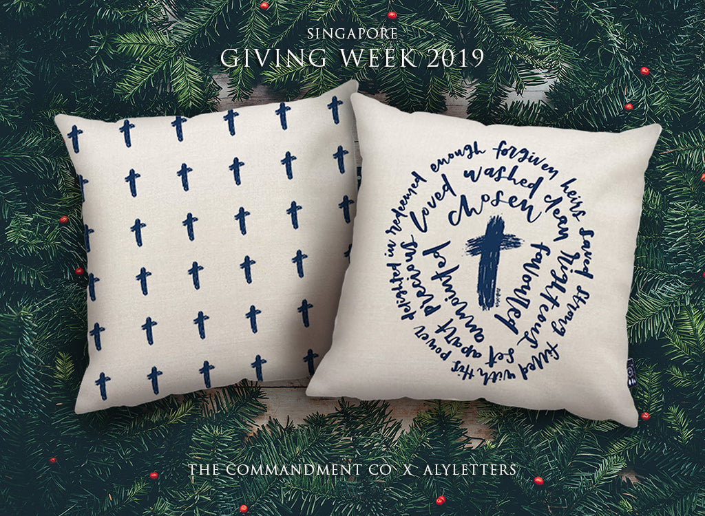 Chosen Favoured Anointed / Giving Week SG {Cushion Cover} - Cushion Covers by The Commandment Co, The Commandment Co , Singapore Christian gifts shop