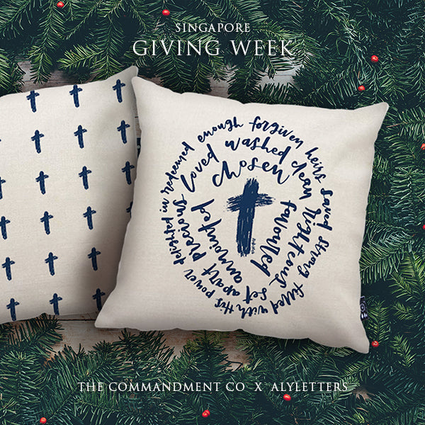 Chosen Favoured Anointed / Giving Week SG {Cushion Cover} - Cushion Covers by The Commandment Co, The Commandment Co , Singapore Christian gifts shop