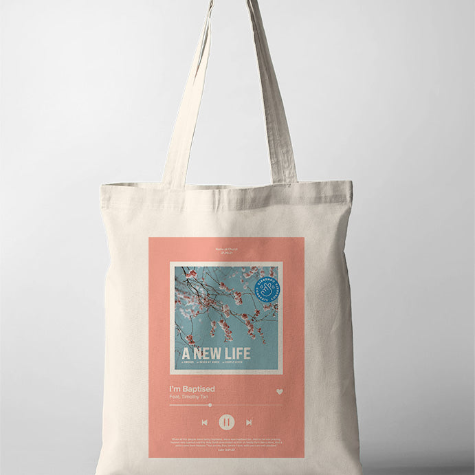 I Am Baptised Song Playlist Tote Bag {Customisable} - tote bag by The Commandment Co, The Commandment Co , Singapore Christian gifts shop
