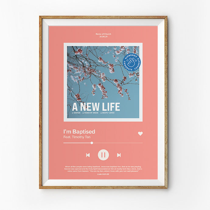I Am Baptised Song Playlist Poster {Customisable} - Posters by The Commandment Co, The Commandment Co , Singapore Christian gifts shop