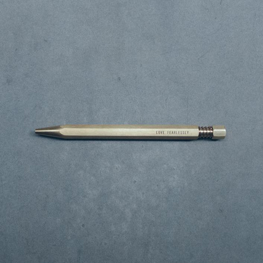 Ballpoint Pen - Hex II Classic {Personalised Brass Pen} - Brass Pen by The Commandment, The Commandment Co , Singapore Christian gifts shop