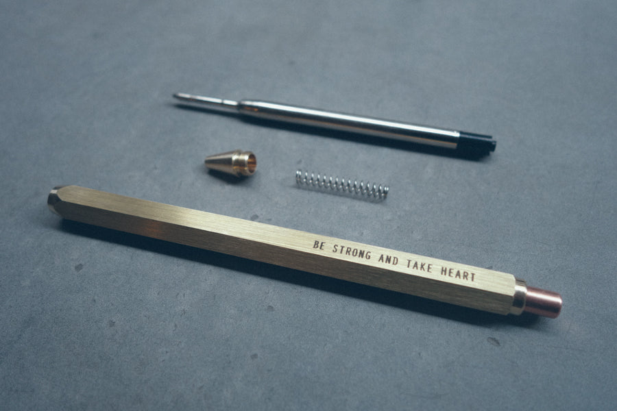 Ballpoint Pen - Hex Classic {Personalised Brass Pen} - Brass Pen by The Commandment, The Commandment Co , Singapore Christian gifts shop