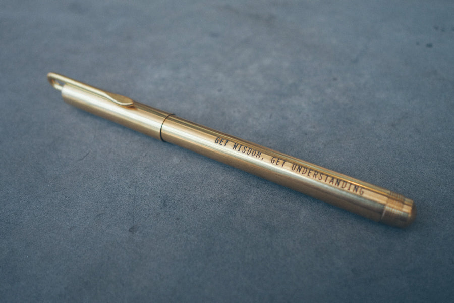 Rollerball Pen (Ink) Classic {Personalised Brass Pen} - Brass Pen by The Commandment, The Commandment Co