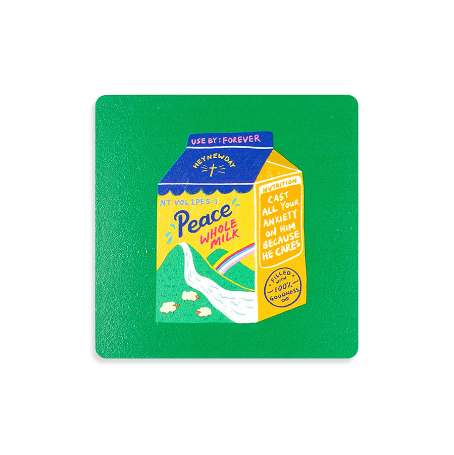 Peace Whole Milk | Coasters {LOVE SUPERMARKET} - coasters by The Commandment Co, The Commandment Co