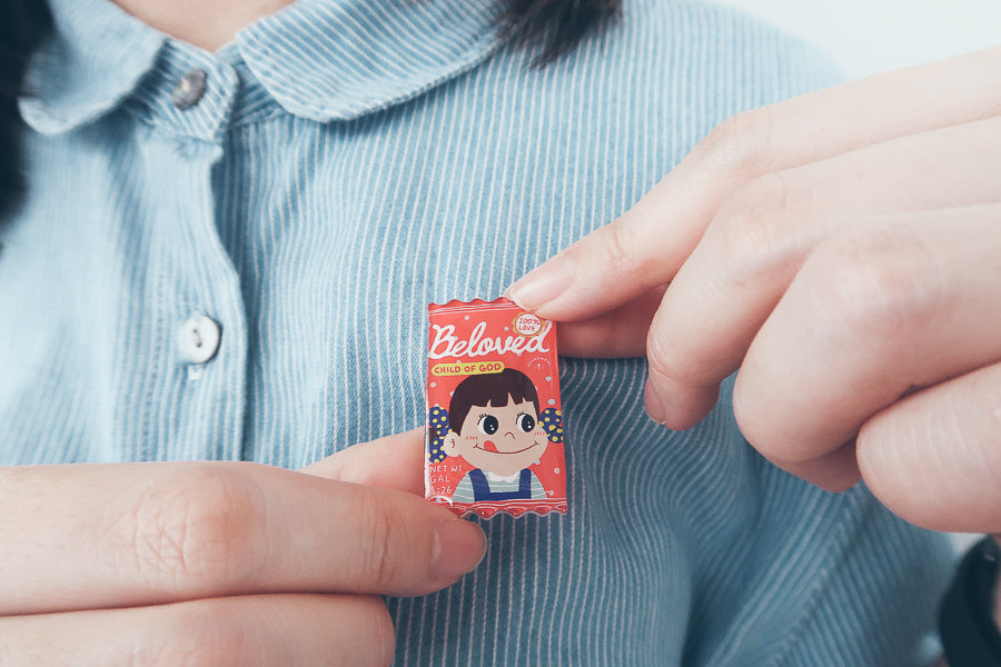 Beloved Milky Candy {LOVE SUPERMARKET Pins} - Accessories by Hey New Day, The Commandment Co
