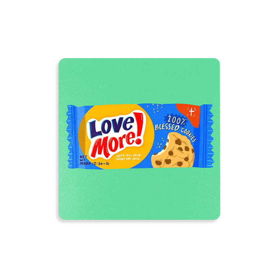 Love More Chocolate Chip Biscuit | Coasters {LOVE SUPERMARKET} - coasters by The Commandment Co, The Commandment Co , Singapore Christian gifts shop