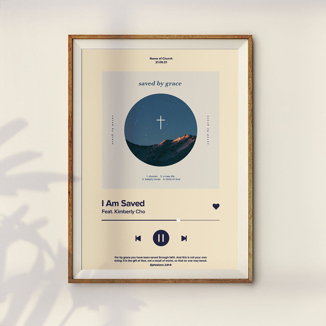 I Am Baptised Song Playlist Poster {Customisable} - Posters by The Commandment Co, The Commandment Co , Singapore Christian gifts shop