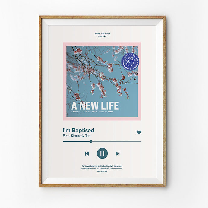 I Am Baptised Song Playlist Poster {Customisable} - Posters by The Commandment Co, The Commandment Co , Singapore Christian gifts shop