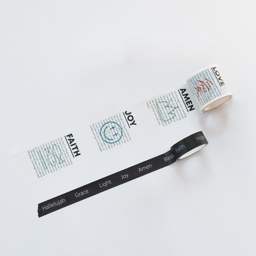 Amen Joy Faith Pray Love {Set of 2 Washi Tape} - Stickers by The Commandment Co, The Commandment Co