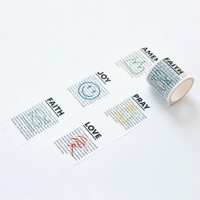 Amen Joy Faith Pray Love {Set of 2 Washi Tape} - Stickers by The Commandment Co, The Commandment Co