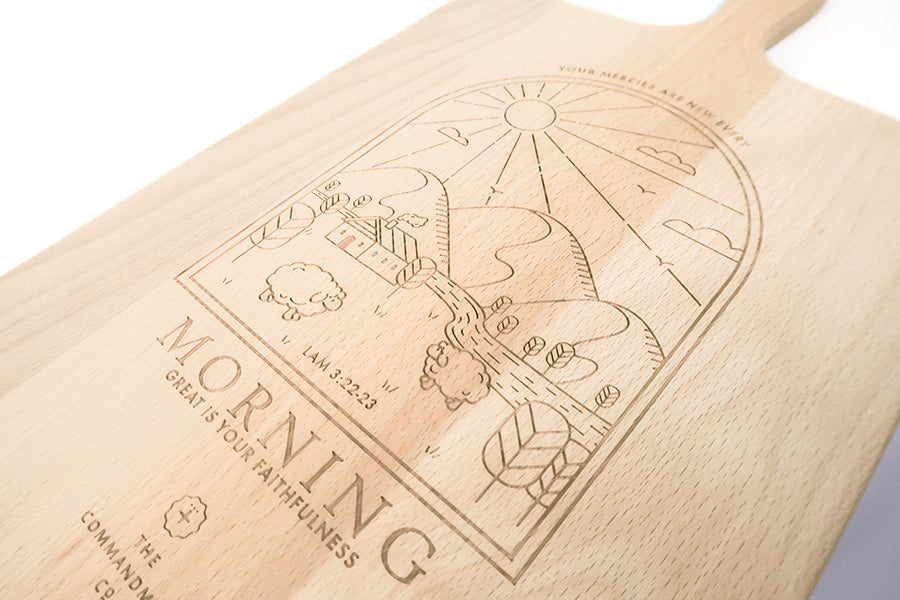 Your Mercies Are New Every Morning {Wooden Cutting Board} - cutting board by The Commandment Co, The Commandment Co , Singapore Christian gifts shop