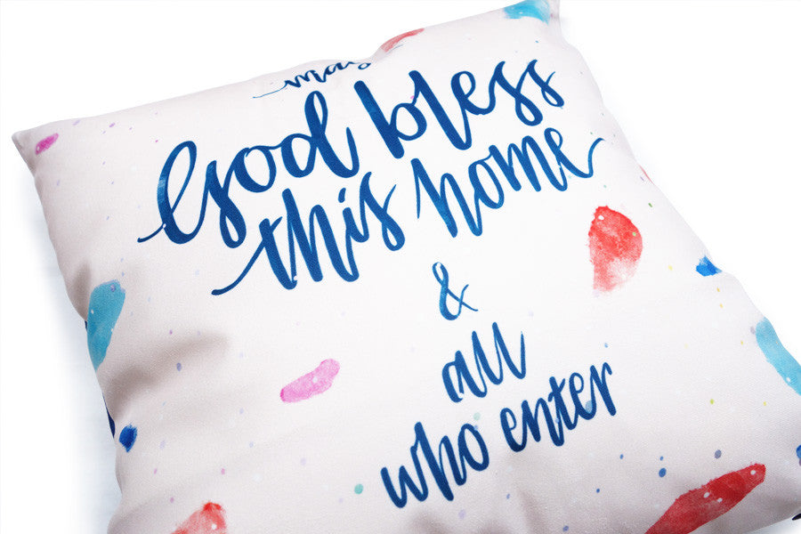 May God Bless This Home {Cushion Cover} - Cushion Covers by The Commandment Co, The Commandment Co , Singapore Christian gifts shop