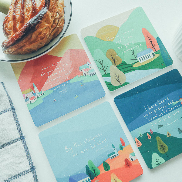 By His Stripes, We Are Healed {Coasters} Revival Healing Ministry - coasters by The Commandment Co, The Commandment Co , Singapore Christian gifts shop