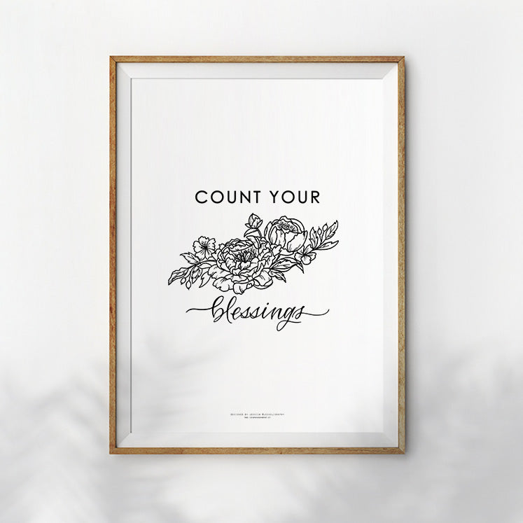 Count Your Blessings {Poster} - Posters by Jessoligraphy, The Commandment Co