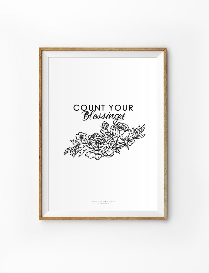 Count Your Blessings {Poster} - Posters by Jessoligraphy, The Commandment Co