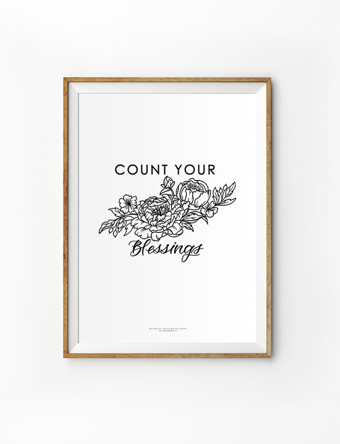 Count Your Blessings {Poster} - Posters by Jessoligraphy, The Commandment Co