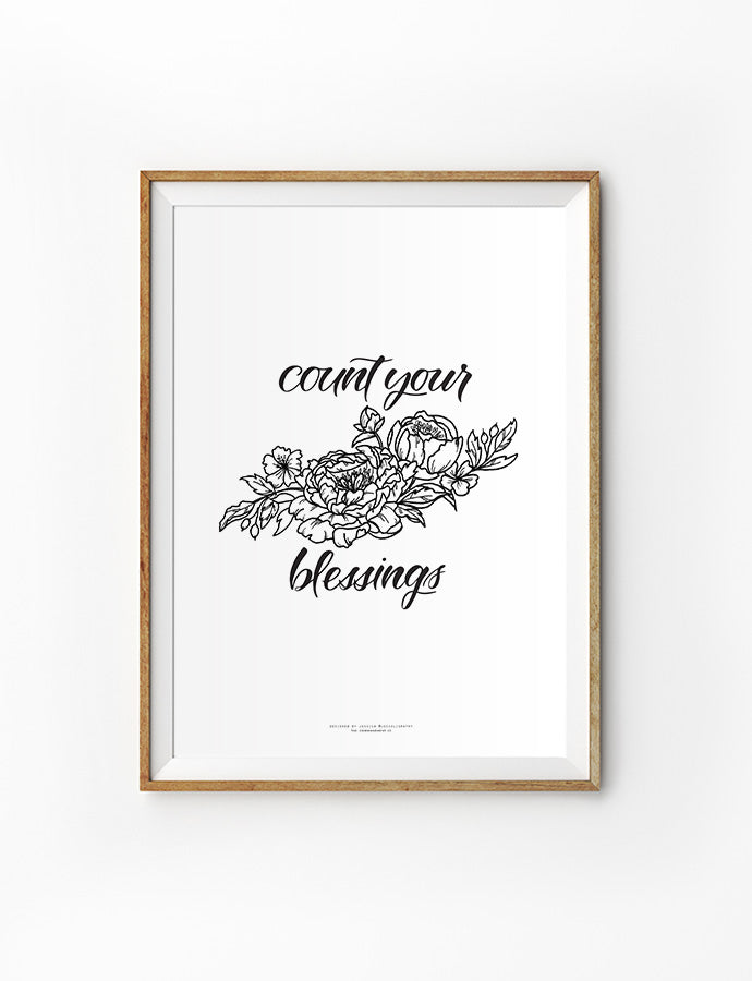 Count Your Blessings {Poster} - Posters by Jessoligraphy, The Commandment Co