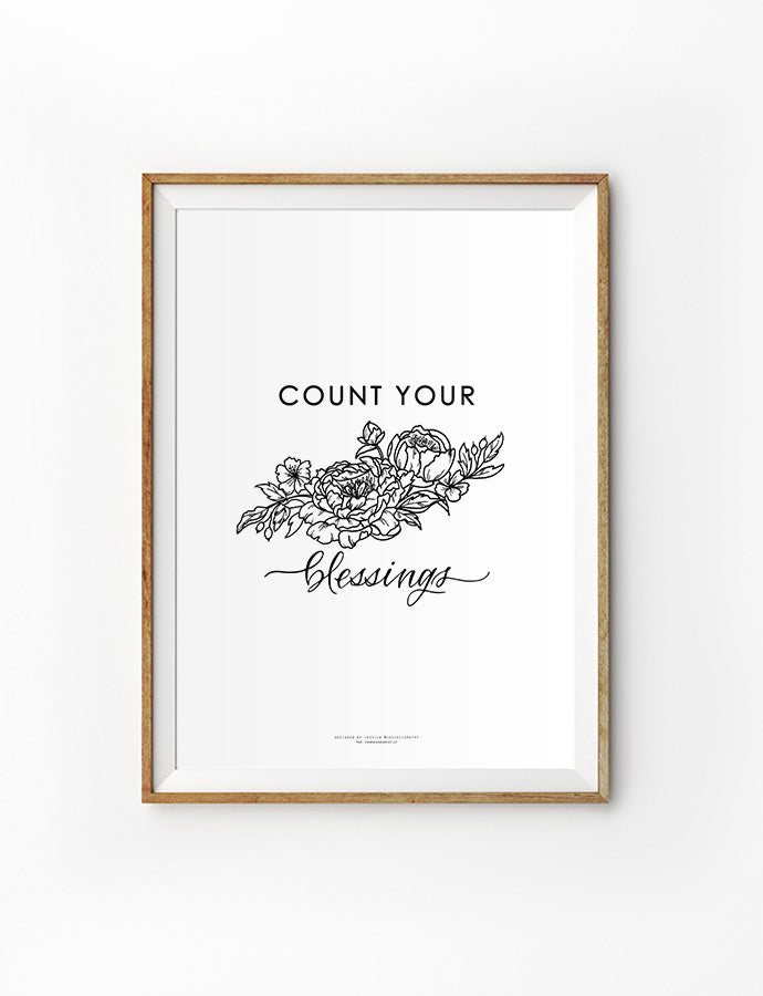 Count Your Blessings {Poster} - Posters by Jessoligraphy, The Commandment Co