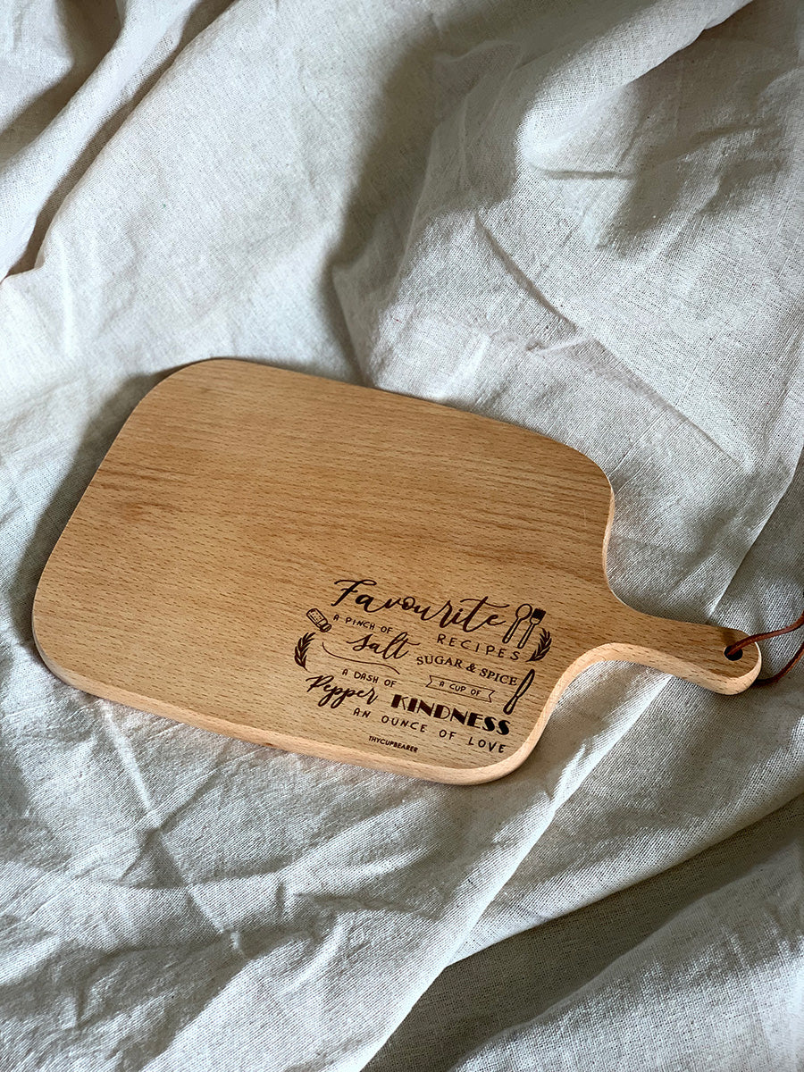 Favourite Recipe | Wooden Serving Board - cutting board by Thycupbearer, The Commandment Co , Singapore Christian gifts shop