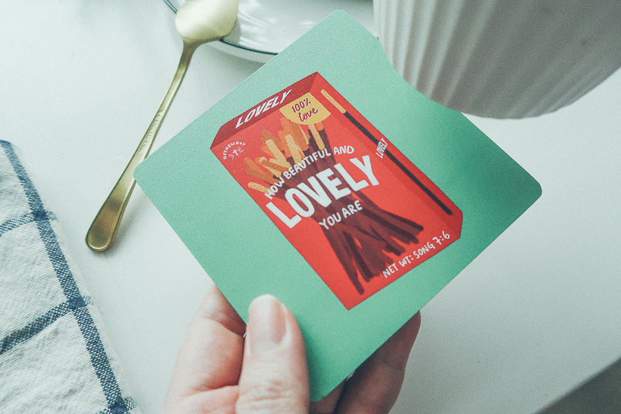 Lovely Chocolate Sticks | Coasters {LOVE SUPERMARKET} - coasters by The Commandment Co, The Commandment Co , Singapore Christian gifts shop