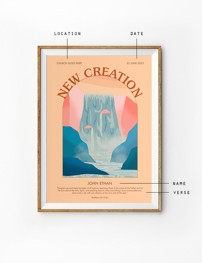 New Creation New Life New Spirit Baptism Poster {Customisable} - Posters by The Commandment Co, The Commandment Co , Singapore Christian gifts shop