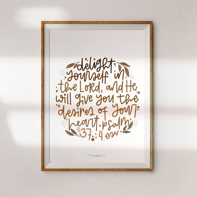 Delight Yourself {Poster} - Posters by Illustrateivy, The Commandment Co , Singapore Christian gifts shop