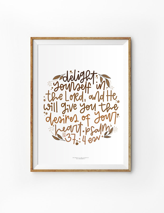 Delight Yourself {Poster} - Posters by Illustrateivy, The Commandment Co , Singapore Christian gifts shop