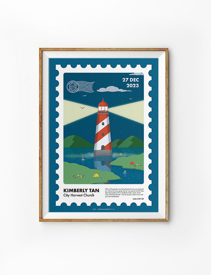 I Am Baptised Postage Stamp Poster {Customisable} - Posters by The Commandment Co, The Commandment Co , Singapore Christian gifts shop