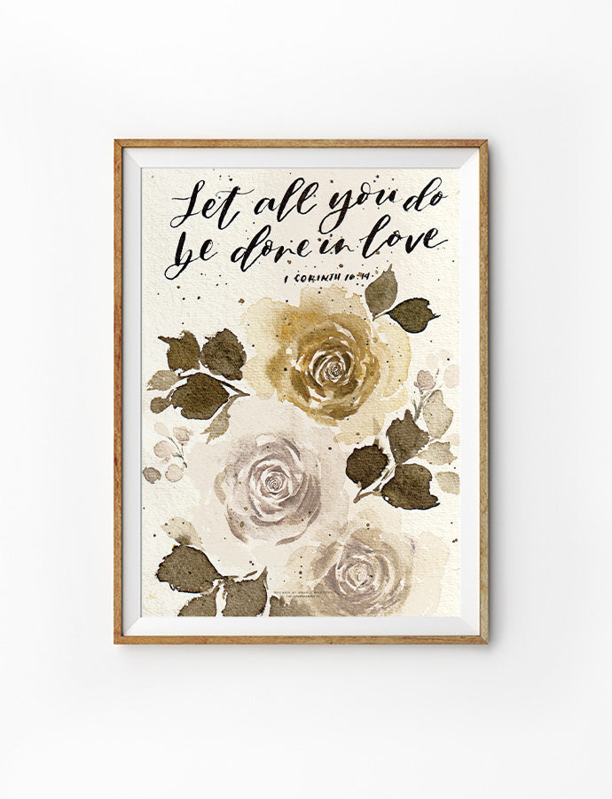 Done In Love {Poster} - Posters by QLetters, The Commandment Co , Singapore Christian gifts shop