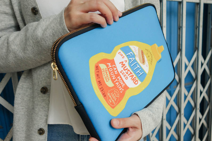 Mustard Faith | Laptop Sleeve - Laptop Sleeve by The Commandment Co, The Commandment Co , Singapore Christian gifts shop