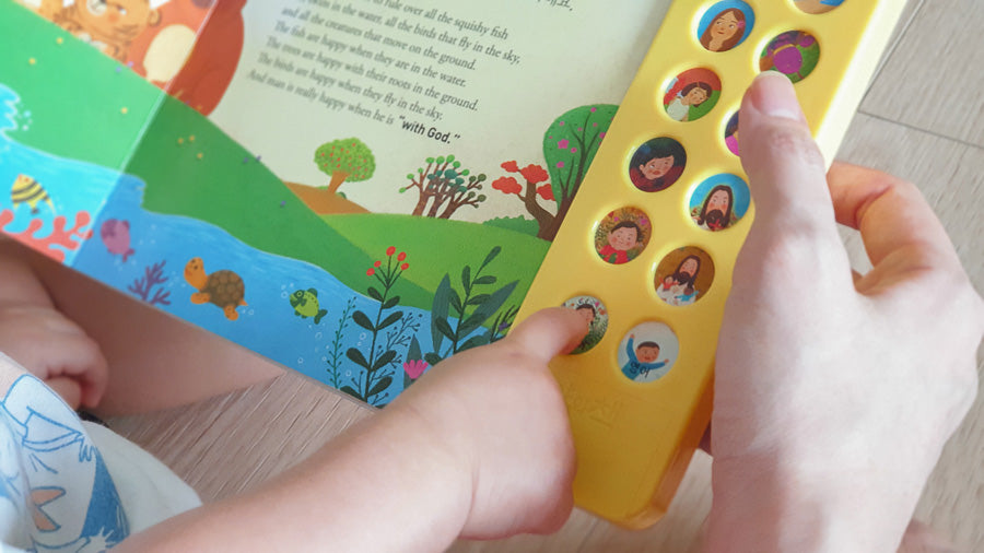 The Happy Gospel Story {Bilingual Korean & English Sound Book} - Book by The Commandment Co, The Commandment Co , Singapore Christian gifts shop