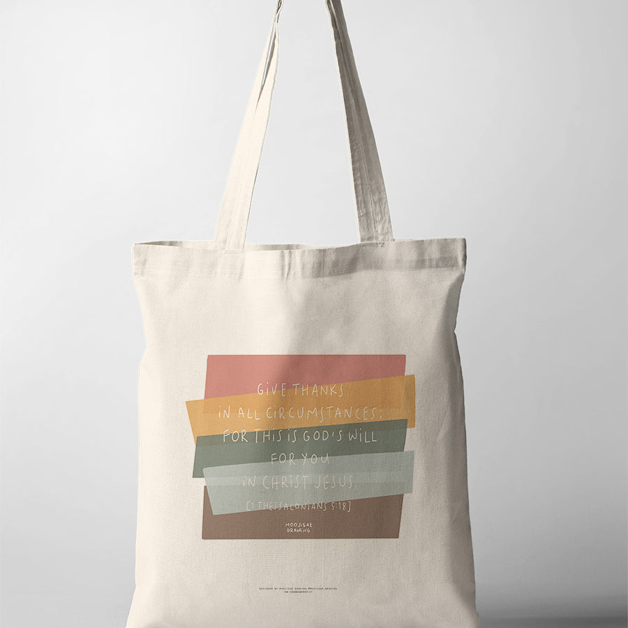 Give Thanks {Tote Bag} - tote bag by Moojigae Drawing, The Commandment Co , Singapore Christian gifts shop