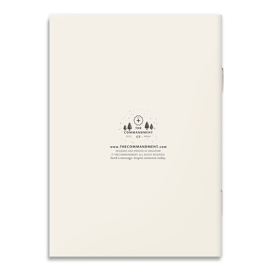 Back cover of the Grace Is Sufficient A6 Christian notebook.