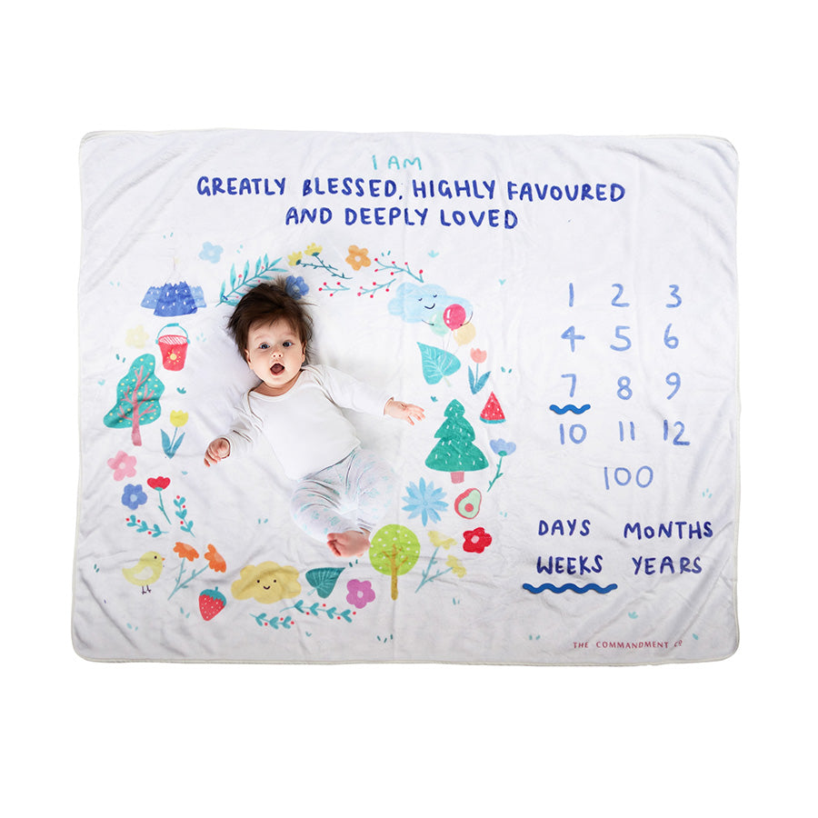 Greatly Blessed Highly Favoured | Baby Photography Blanket - Baby Photography Blanket by The Commandment Co, The Commandment Co , Singapore Christian gifts shop
