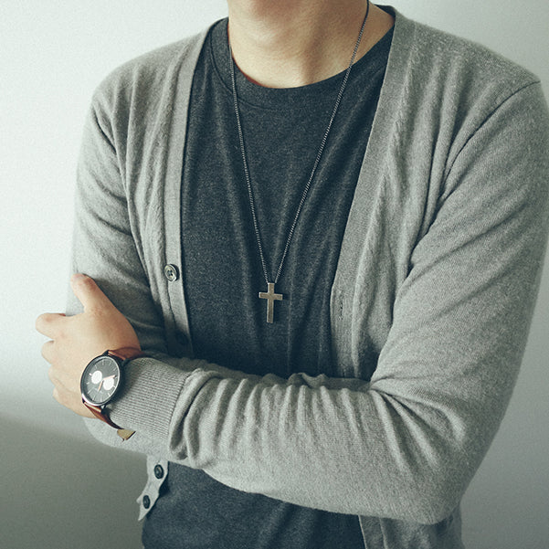 Gunmetal Cross Necklace Christian cross pendant