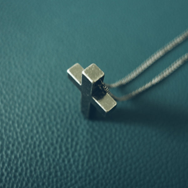 Gunmetal Cross Necklace for men