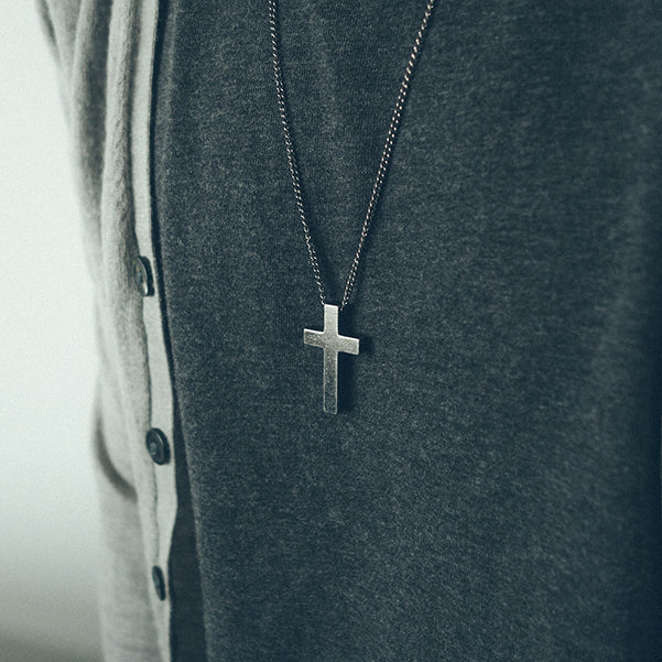 Gunmetal Cross Necklace product view