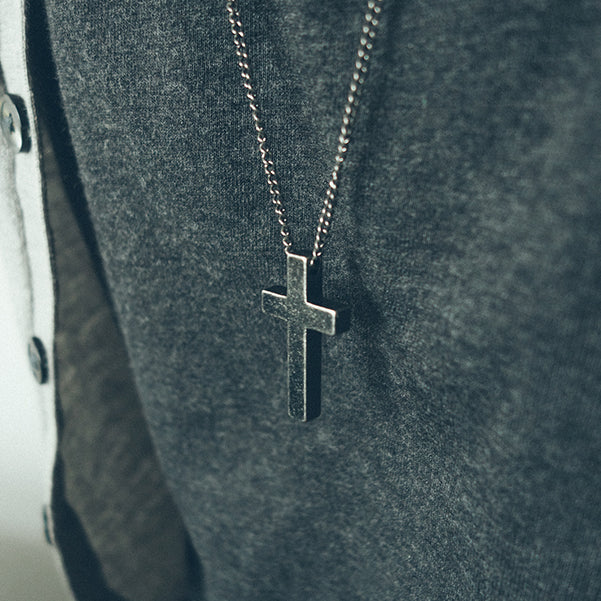 Gunmetal Cross Necklace necklace and pendant detail