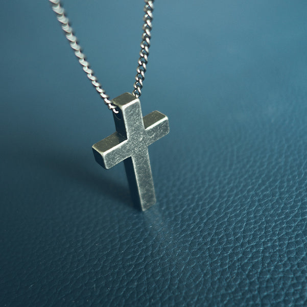 Gunmetal Cross Necklace by The Commandment Co